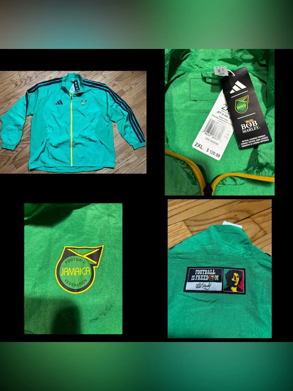 Adidas Jamaica x Bob Marley Home Anthem Federation Jacket Men’s sz 2XL NEW!!